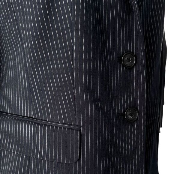 ANN TAYLOR NWOT 2 pocket Cotton mix blazer in Navy Pinstripe Size 4 - Picture 8 of 10